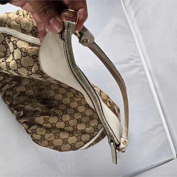 GUCCI D Ring GG Canvas Leather Abbey Hobo Large - Picture 3 of 8